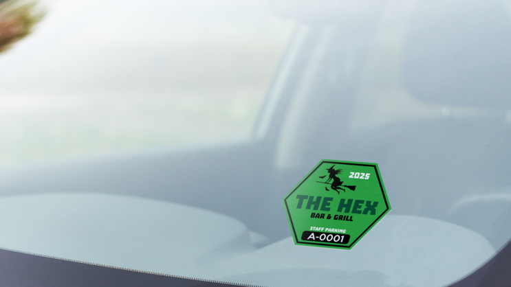 Hexagon Employee Parking Permit Sticker B
