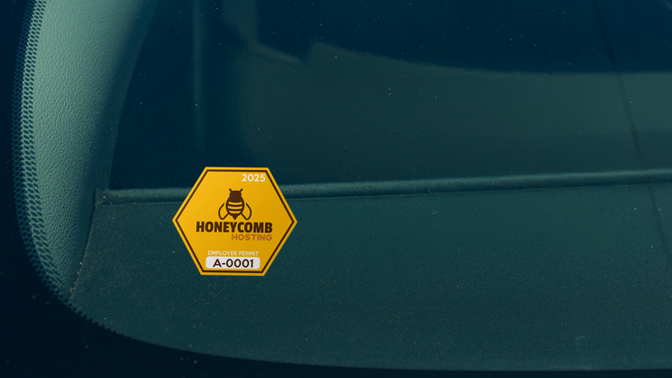 Hexagon Employee Parking Permit Sticker C