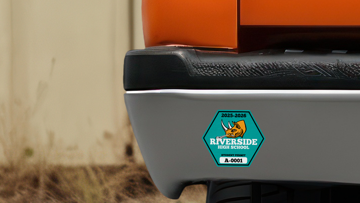 Hexagon School Parking Permit Sticker B