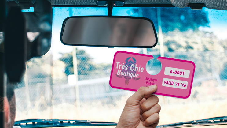 High Visibility Horizontal Parking Permit Hang Tag A