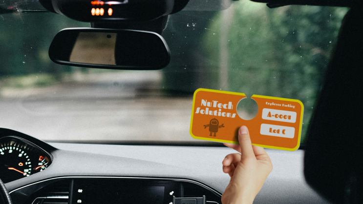 High Visibility Horizontal Parking Permit Hang Tag B