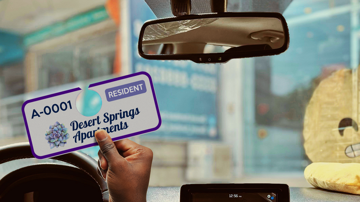 Horizontal Apartment Hang Tag Parking Permit A