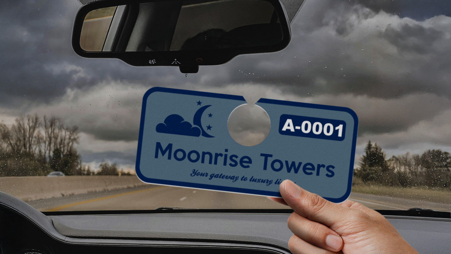 Horizontal Apartment Hang Tag Parking Permit Photo Inspiration