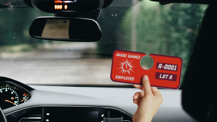 Horizontal Rectangle Employee Parking Permit Hang Tag A