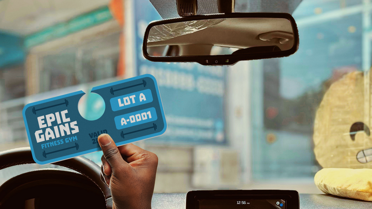 Horizontal Rectangle Employee Parking Permit Hang Tag B