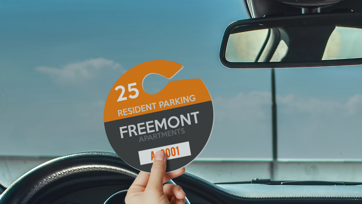 Large Circle Apartment Hang Tag Parking Permit B