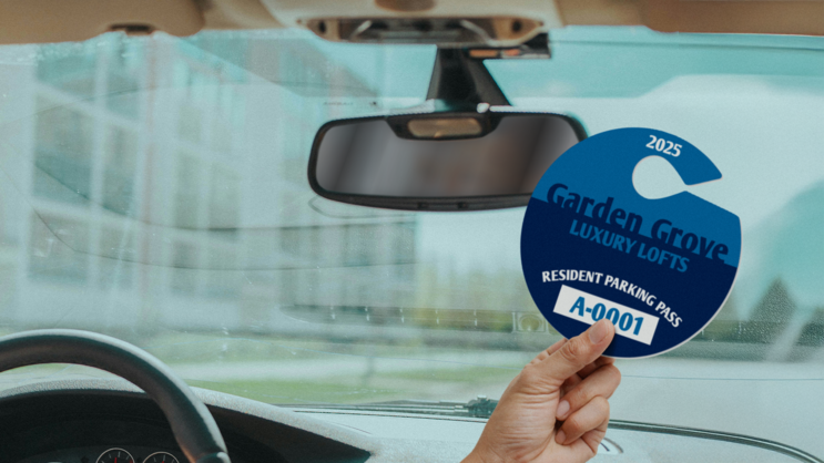 Large Circle Apartment Hang Tag Parking Permit C