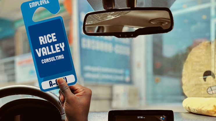 Large Employee Rectangle Parking Permit Hang Tag A