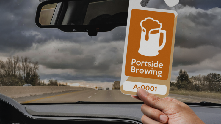 Large Employee Rectangle Parking Permit Hang Tag B