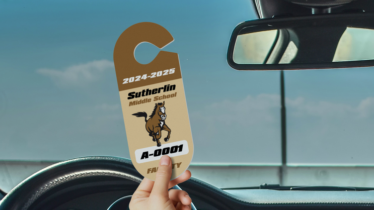 Large Student Oval Hang Tag Parking Permit B