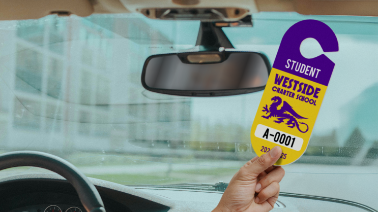 Large Student Oval Hang Tag Parking Permit C