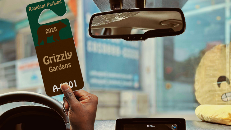 Long 2-Color Apartment Hang Tag Parking Permit A