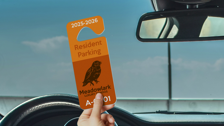 Long 2-Color Apartment Hang Tag Parking Permit C