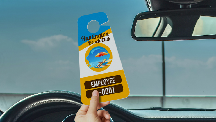 Multi Color Triangle Employee Parking Permit Hang Tag A
