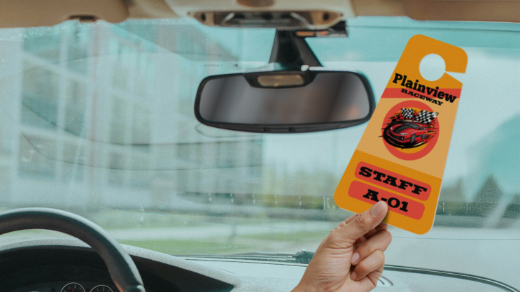 Multi Color Triangle Employee Parking Permit Hang Tag B