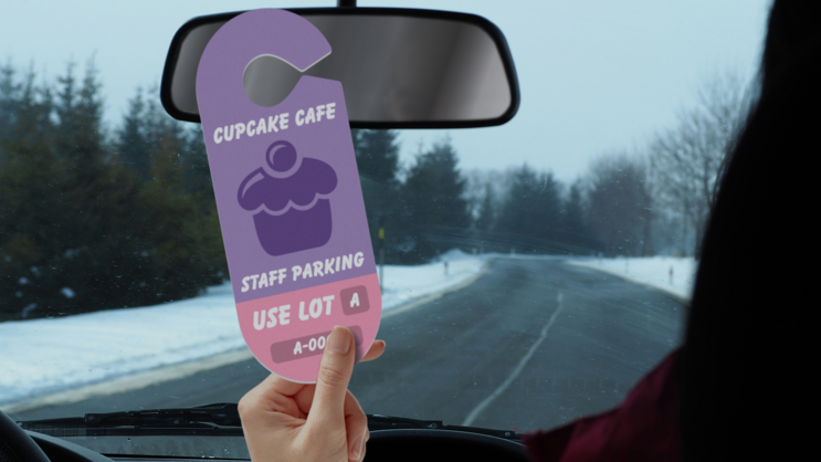 Oval Employee Hang Tag Parking Permit A