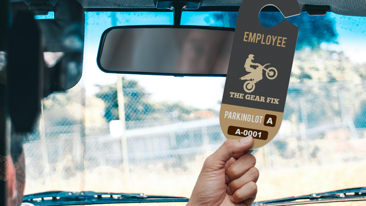 Oval Employee Hang Tag Parking Permit B