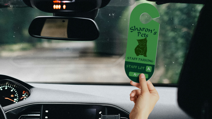 Oval Employee Hang Tag Parking Permit C