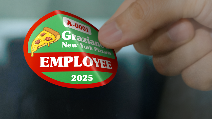 Oval Employee Parking Permit Sticker C