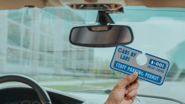 Pass Number Horizontal Hang Tag Parking Permit A