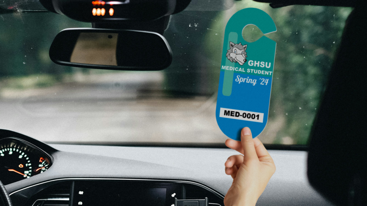 Pill Oval School Hang Tag Parking PermitA