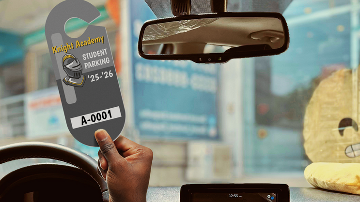 Pill Oval School Hang Tag Parking Permit B