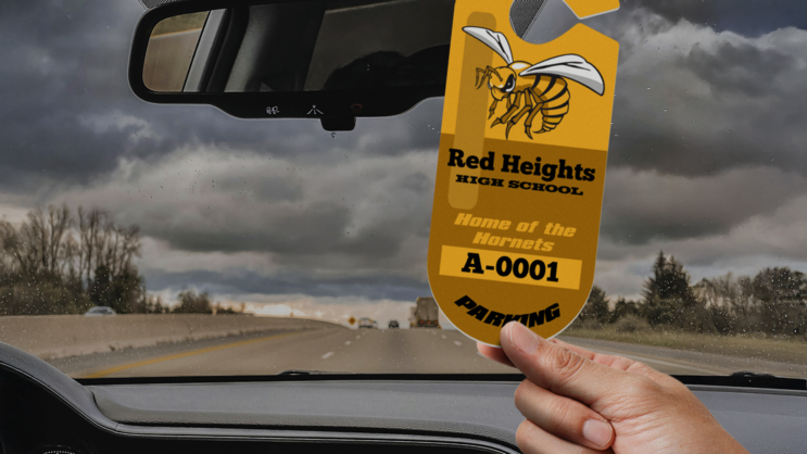 Pill Oval School Hang Tag Parking Permit C