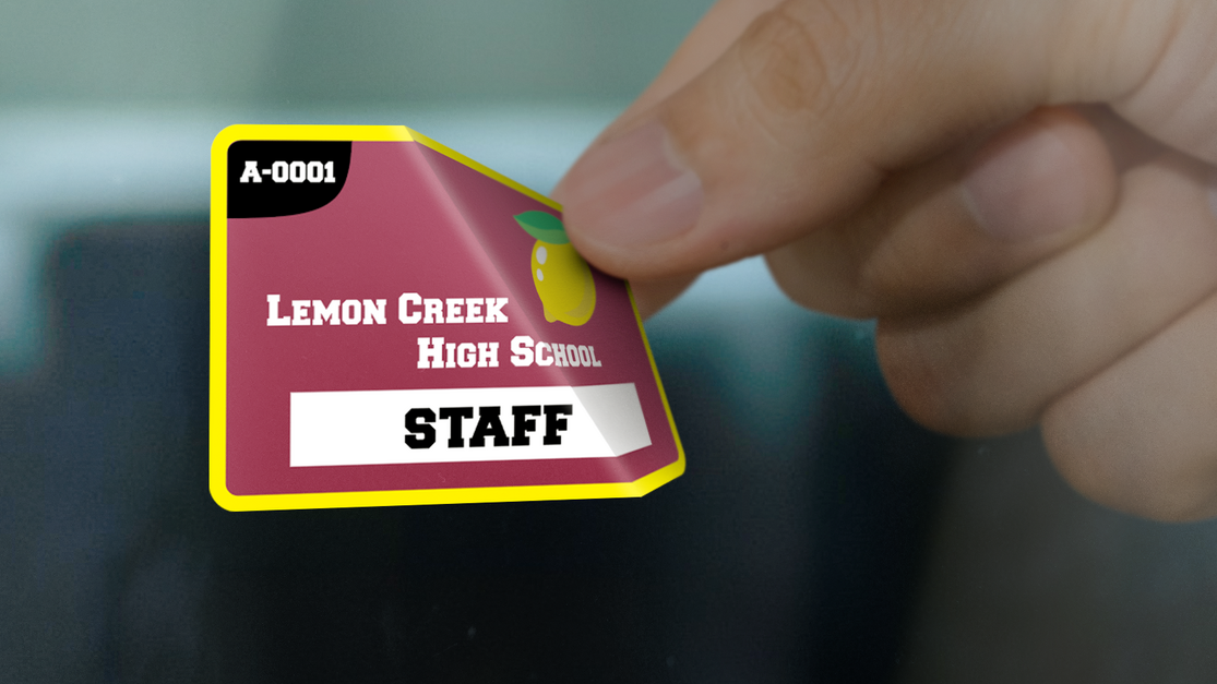 Entry Permit Sticker Rectangular Parking Permit Sticker With Border