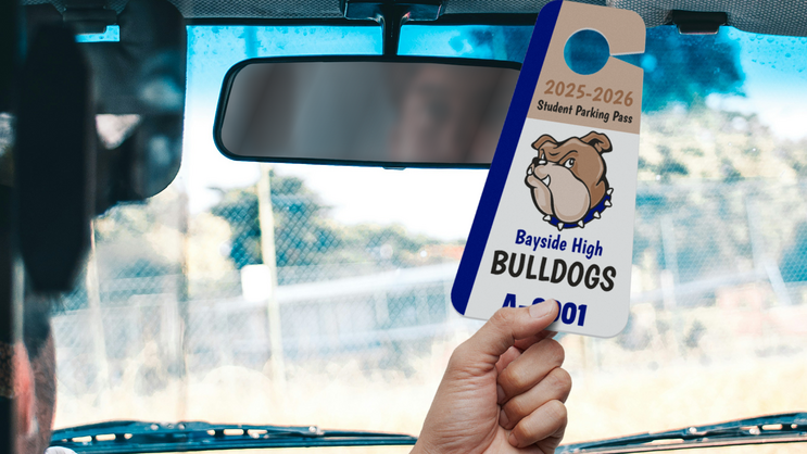 Side Stripe Triangle Hang Tag Parking Permit A