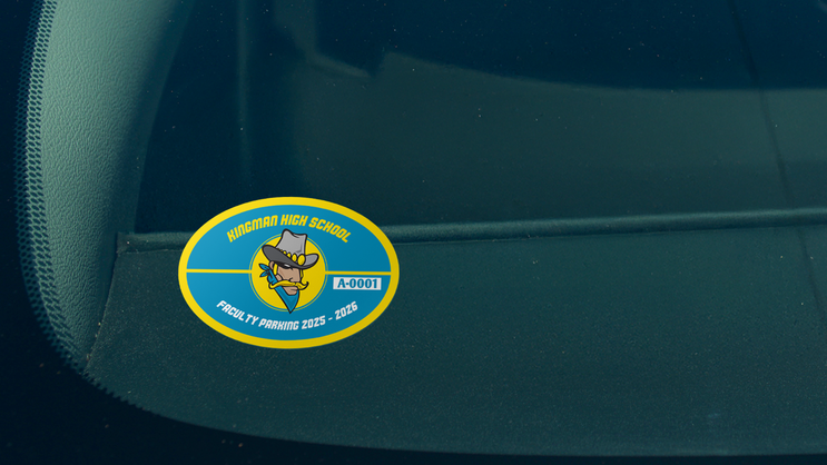 Split Oval School Parking Permit Sticker A