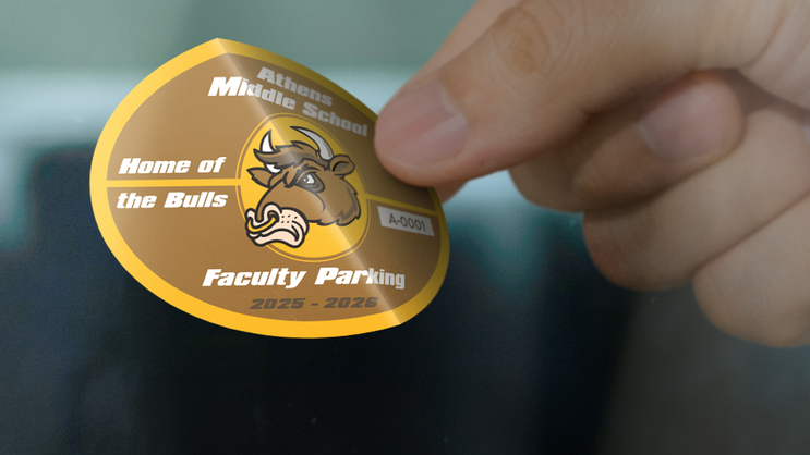 Split Oval School Parking Permit Sticker B