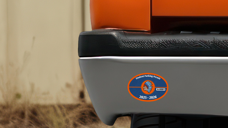 Split Oval School Parking Permit Sticker C