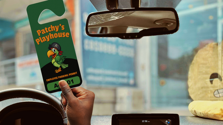 Tall Rectangular Employee Hang Tag Parking Permit A