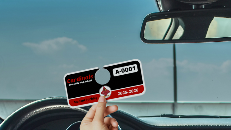 Top Heavy School Horizontal Hang Tag Parking Permit A