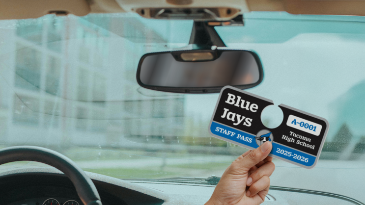 Top Heavy School Horizontal Hang Tag Parking Permit B