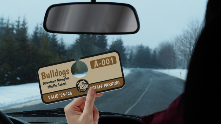 Top Heavy School Horizontal Hang Tag Parking Permit C