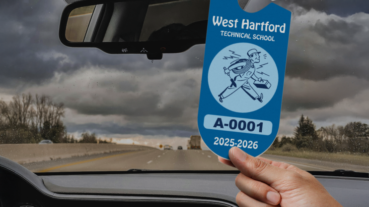 Two Color Large Apartment Oval Parking Permit Hang Tag A