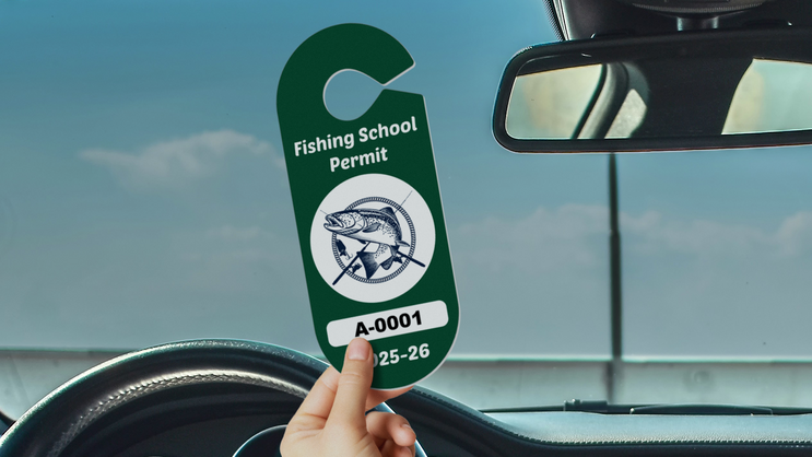 Two Color Large Apartment Oval Parking Permit Hang Tag B