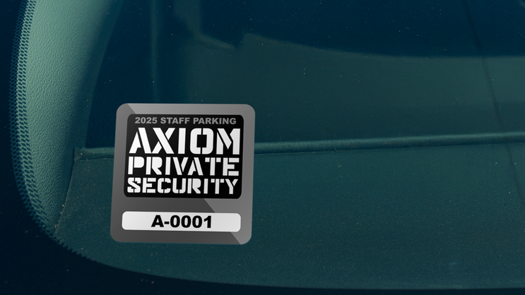 Two Color Square Employee Parking Permit Sticker C