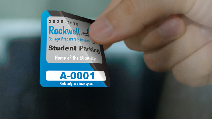 Two Color Square Parking Permit Sticker A