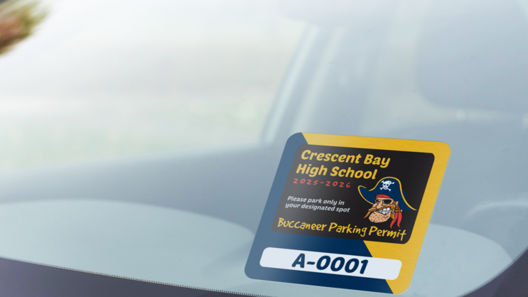 Two Color Square Parking Permit Sticker C