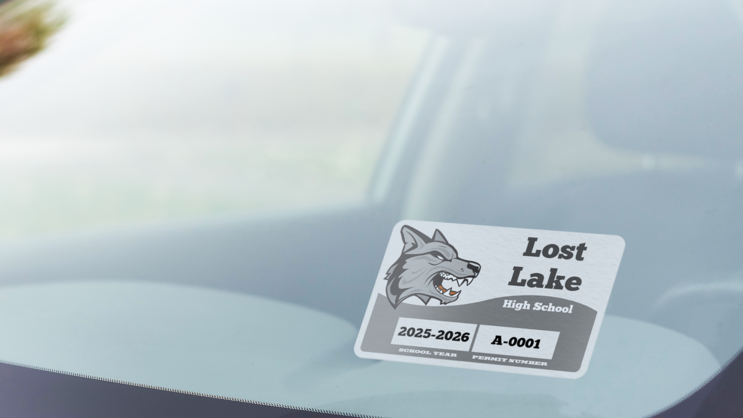 Wave Rectangle Parking Permit Sticker A