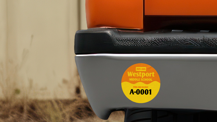 Wavy Circle Parking Permit Sticker A