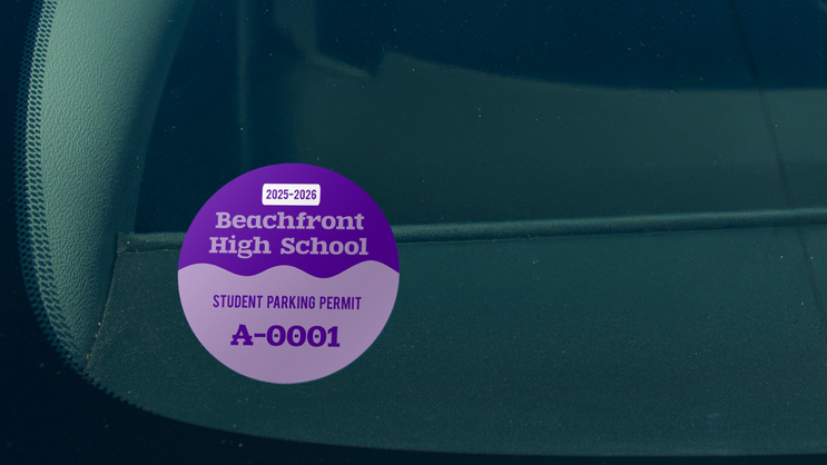 Wavy Circle Parking Permit Sticker C