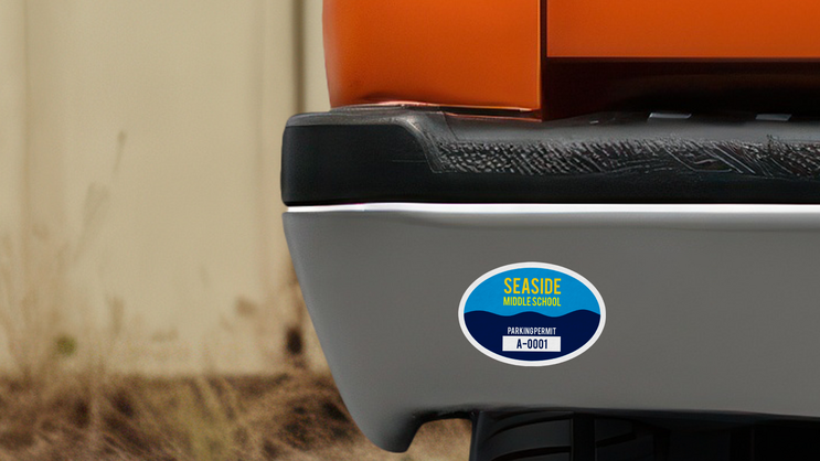 Wavy Oval Parking Permit Sticker B