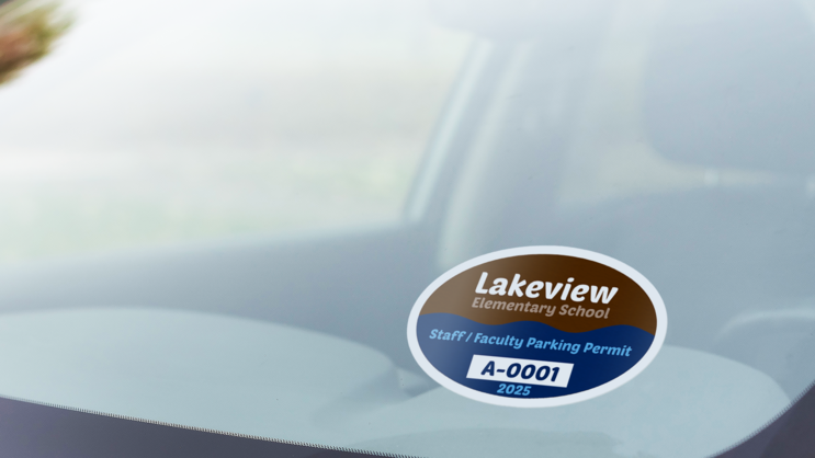 Wavy Oval Parking Permit Sticker C