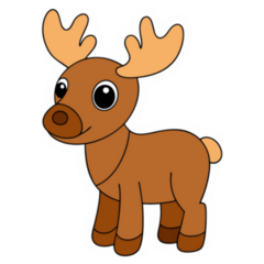 A Baby Moose Cartoon Sticker