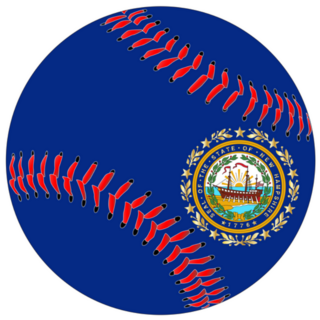 A Baseball With New Hampshire State Flag Sticker