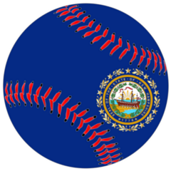 A Baseball With New Hampshire State Flag Sticker