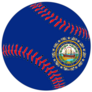 A Baseball With New Hampshire State Flag Sticker